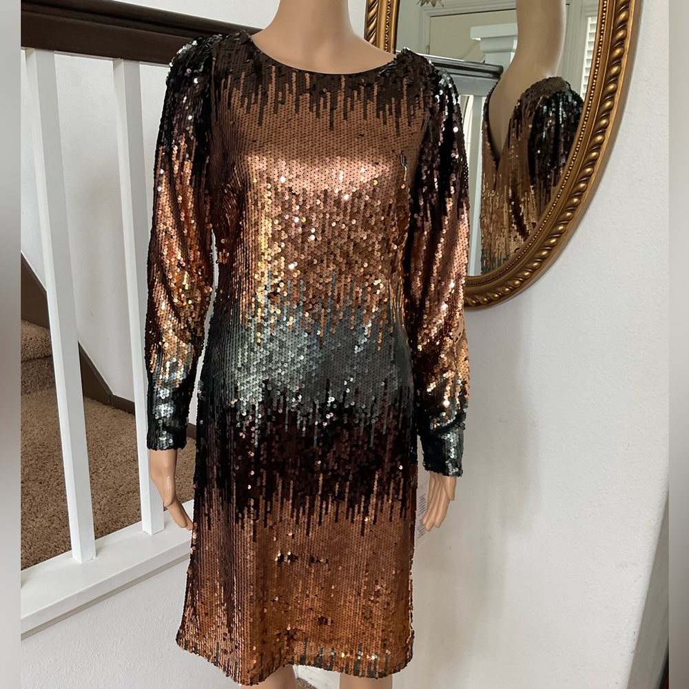 Nanette Lepore sequence sheath l/s dress size 10